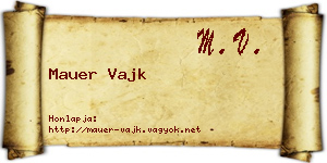 Mauer Vajk névjegykártya